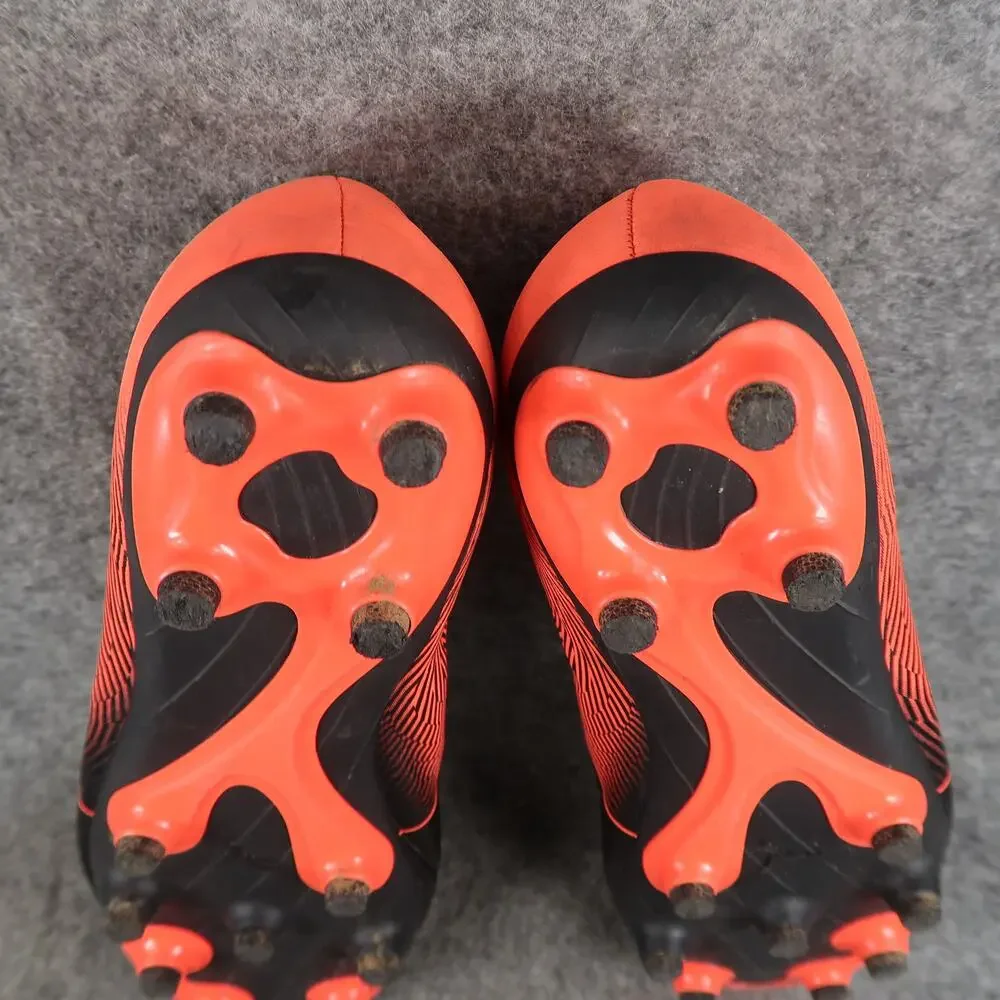 Puma Shoes Kids 4.5 Soccer Cleats Spirit II FG Athletic Sport Lace Up Black Red